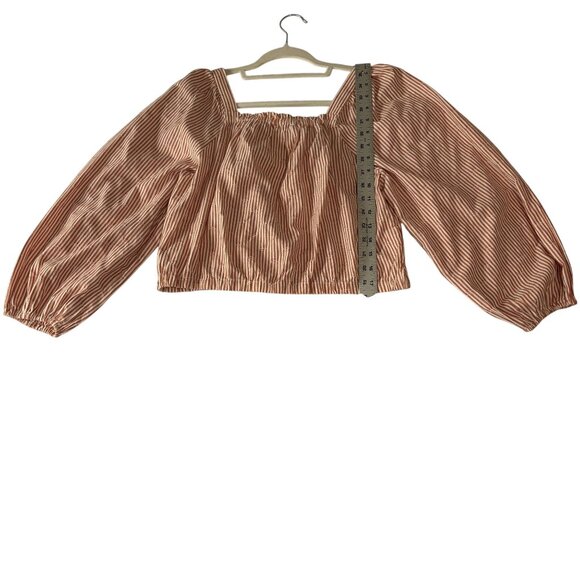 Madewell Striped Cotton Button-Up Puff Sleeve Blouse With Square Neckline - Picture 5 of 10